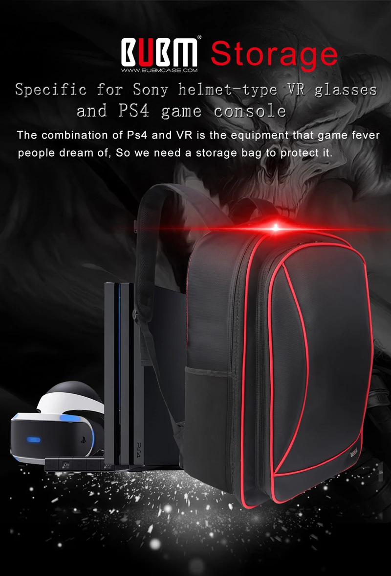 BUBM сумка для хранения большой емкости для PS4 и VR, дорожный гаджет Органайзер рюкзак для PS VR, PS4 игровая консоль и все аксессуары