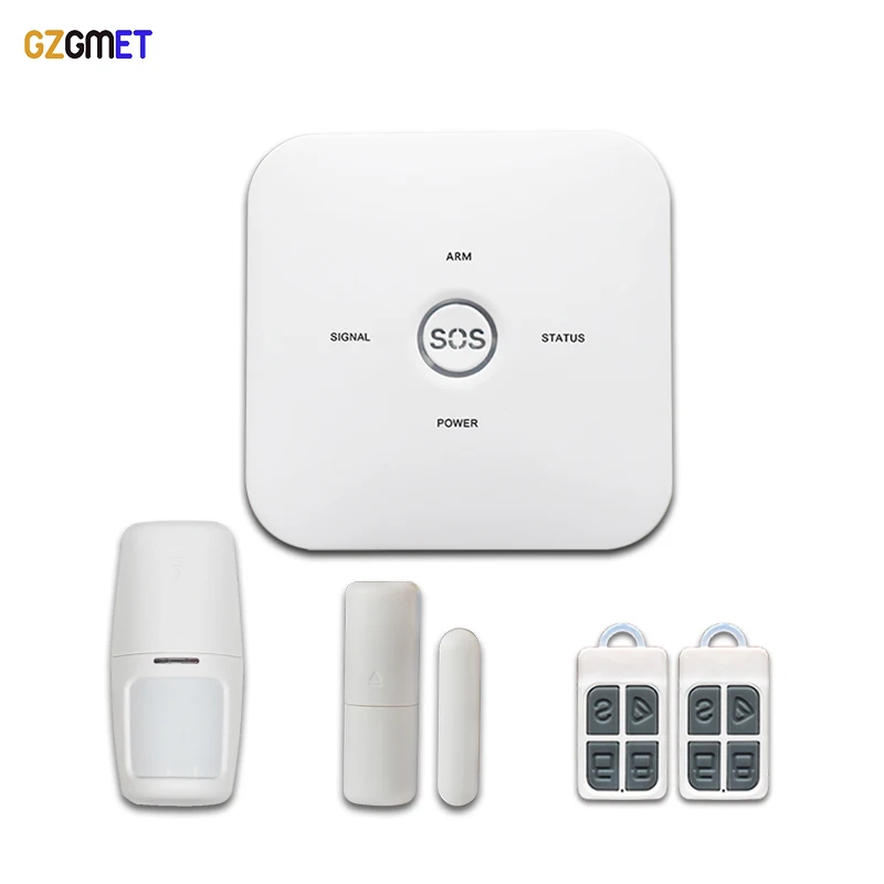 GZGMET GSM Alarm Host Home Burglar Security Wireless Sensor System Remote Control Andriod IOS APP  SOS Emergency