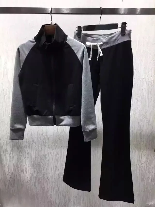 2017 весенние и осенние женские модные цветные куртки брюки комплект из двух