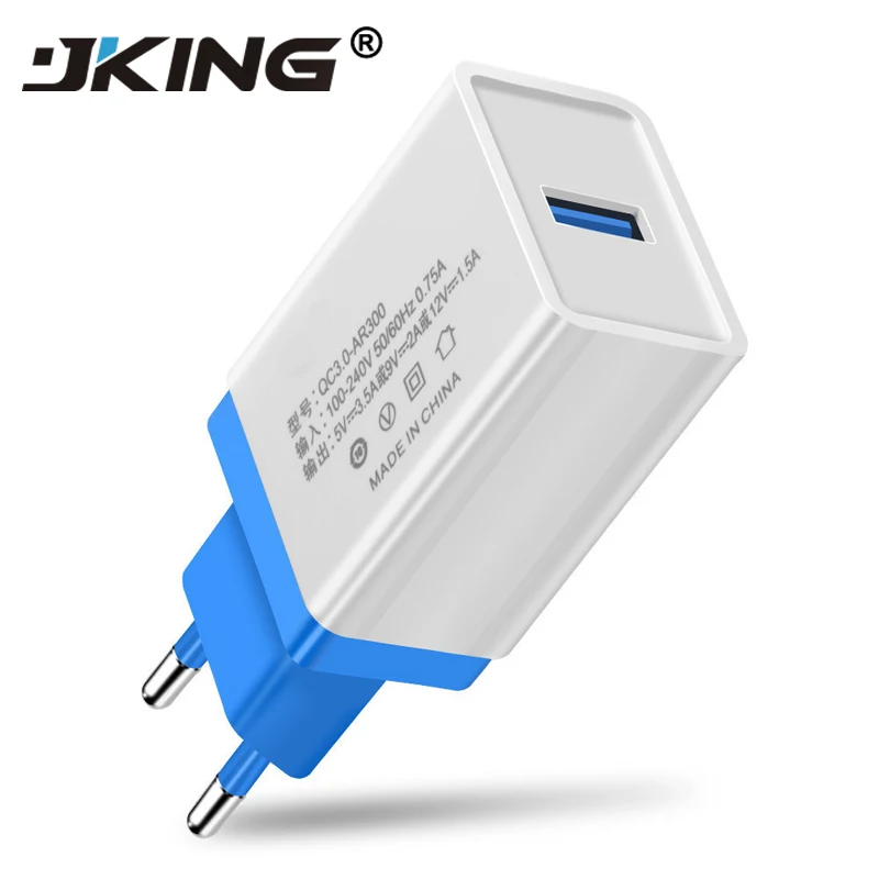 JKING USB Charger Quick Charge 3.0 Mobile Phone Charger for iPhone Fast Charger Adapter for Huawei Samsung Galaxy S8/S8+