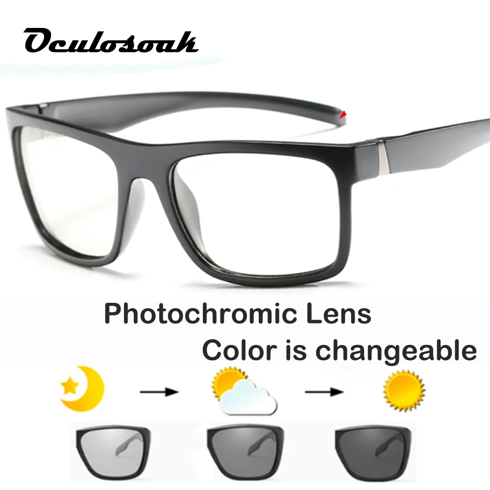 Поляризованный фотохромный Солнцезащитные очки Мужские UV400 антибликовые