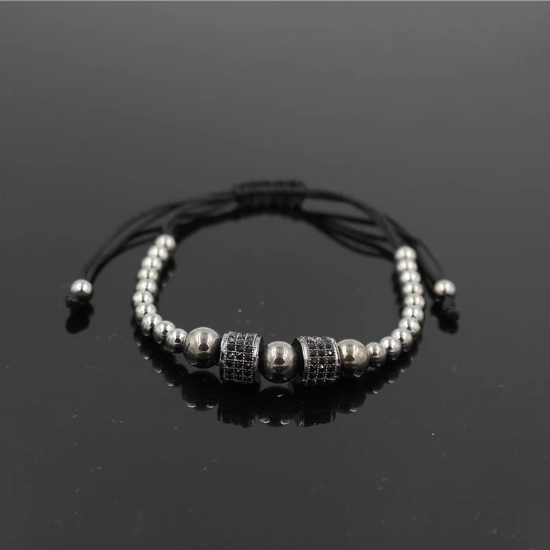 Black Gun 2 Round Модные Anil arjandas MACRAME ткань круглый трубчатый браслет Для мужчин штаны золотого цвета Цвет микро проложить циркониевые Бусы Браслеты с подвесками плетеный браслет ювелирные изделия - Окраска металла: Black Gun 2 Round