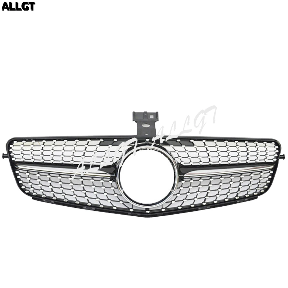 Передний верхний гриль подходит для Mercedes Benz W204 c-класс 2008 2009 2010 2011 2012 2013 AMG GT черный бриллиант Серебристая решетка C180