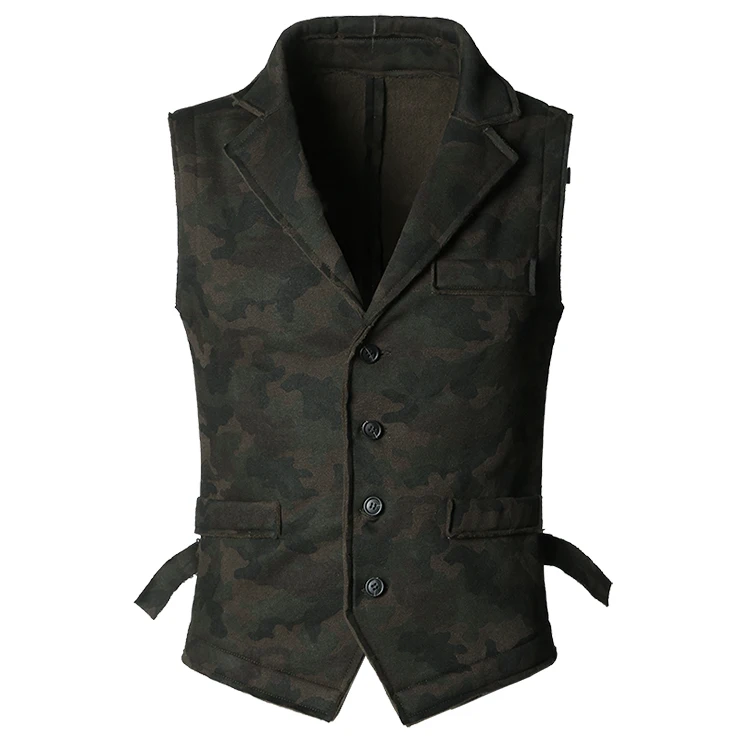 Для мужчин хлопковая утепленная Повседневная высокого качества жилет камуфляж
