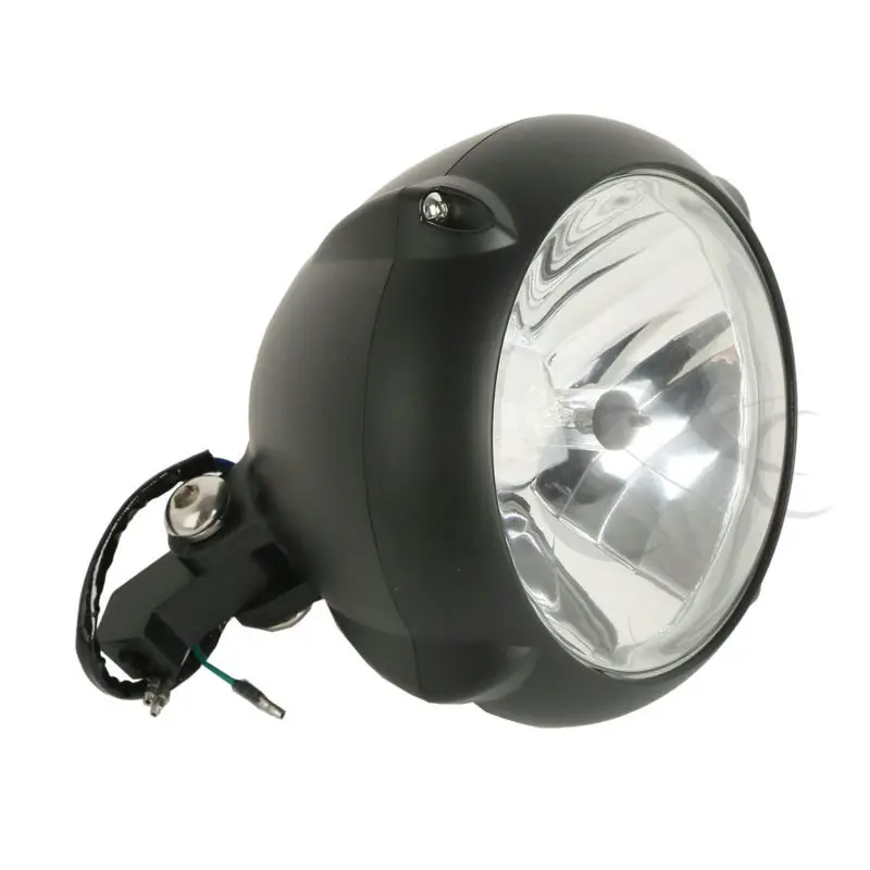 7&quot Amber Headlight Lamp Light For Harley Bobber Chopper Cruiser Old School Motor |