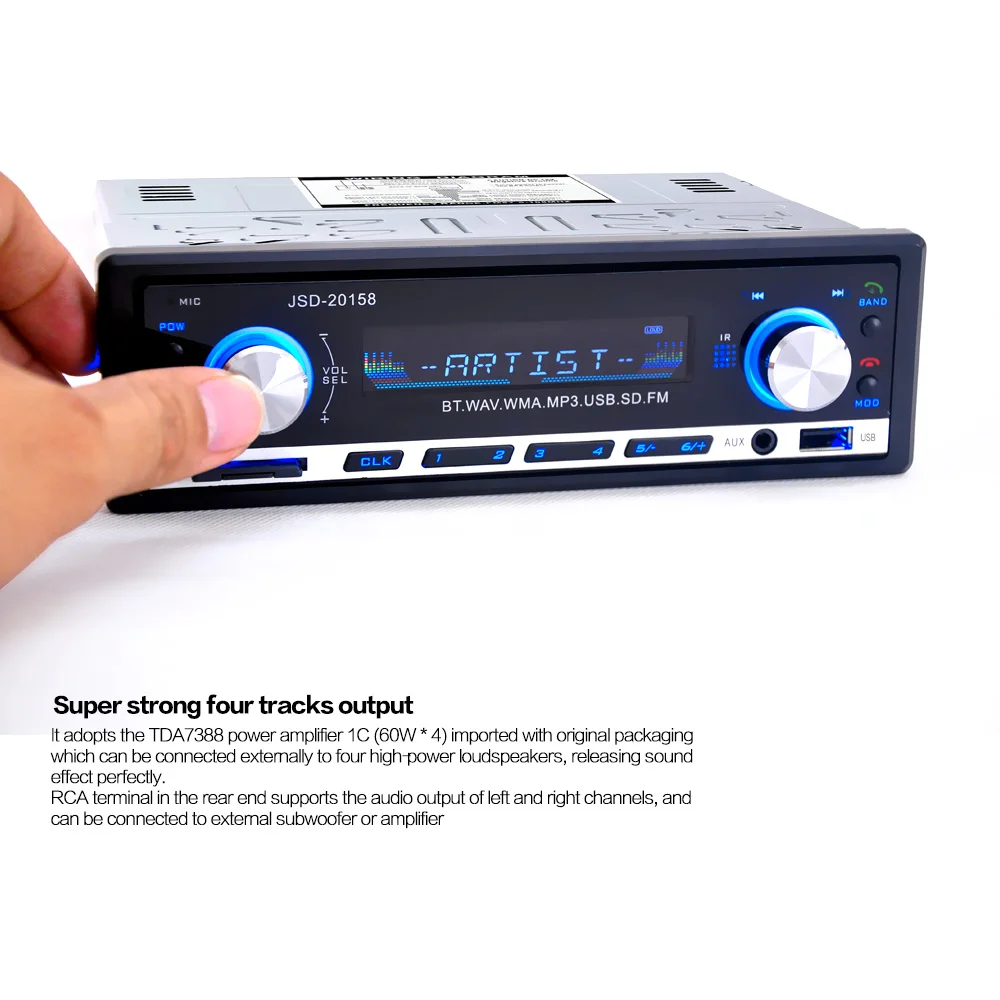 Автомобильное радио usb Bluetooth V2.0 Авторадио JSD20158 автомобильный стерео аудио в-dash fm-приемник Aux вход приемник usb MP3 MMC WMA радио