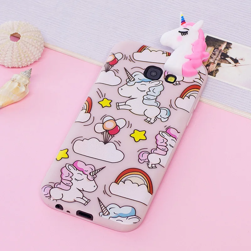 A5 2017 Kawaii 3D мультфильм Единорог панда Мягкий ТПУ силиконовый чехол для телефона