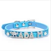 glitter blue Кристалл DIY название ошейник для питомца собаки Bling Croc Гладкий Сияющий персонализированный ошейник для щенка кота аксессуары для домашних животных ошейник для удостоверения личности собаки - Цвет: glitter blue