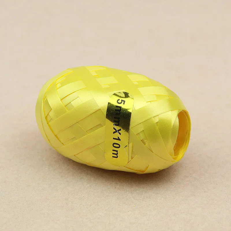 Ribbon C10 Yellow 1 шт. цветная лента для воздушных шаров лазер 5 мм* 10 м украшение для свадебного дня рождения воздушный шар веревка лента упаковочная цветная лазерная лента - Цвет: Ribbon C10 Yellow