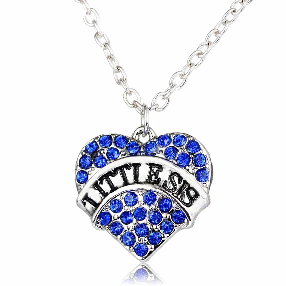 Подвеска в виде сердца из прозрачного кристалла маленькая сестра ожерелье для