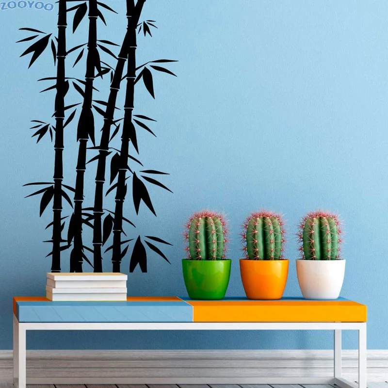 

ZOOYOO Nature Bamboos Stalk Wall Sticker Chinese Style Home Decor Removable Living Room Wall Decals Bedroom Wall Art Murals Deco
