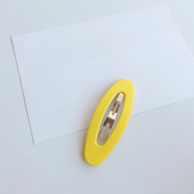 Ellipse Yellow Аксессуары для волос акрил прямоугольные цвета скраб эллипс подарки корейский BB зажимы изящная бахрома 1 шт/2 шт карамельный цвет - Цвет: Ellipse Yellow