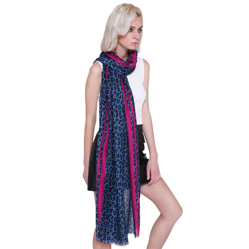 Женский шарф с леопардовым принтом RUNMEIFA модная пляжная шаль из мягкого хлопка