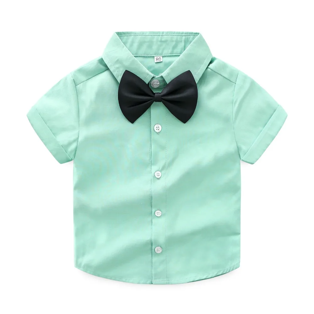 2019 summer Baby Boy Clothing Sets Childrens suits cotton Boys 3pcs sets short Sleeve Shirt+Suspenders trousers+bow tie Set |