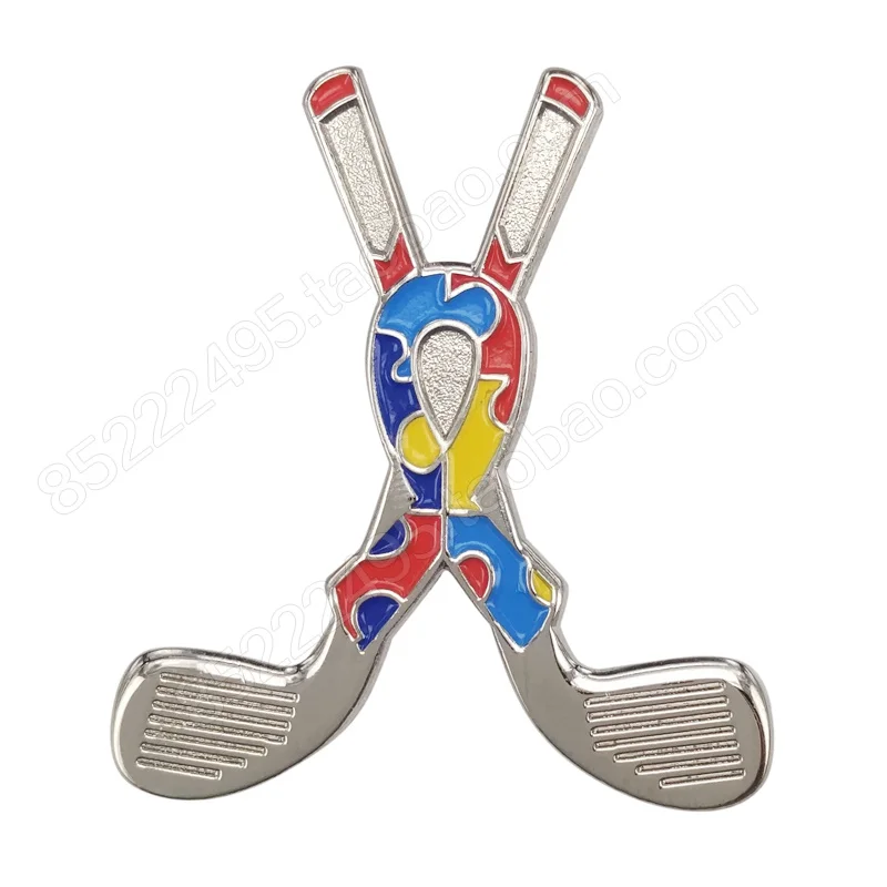 

Autism Awareness Golf Clubs Jigsaw Puzzle Ribbon Lapel Pins
