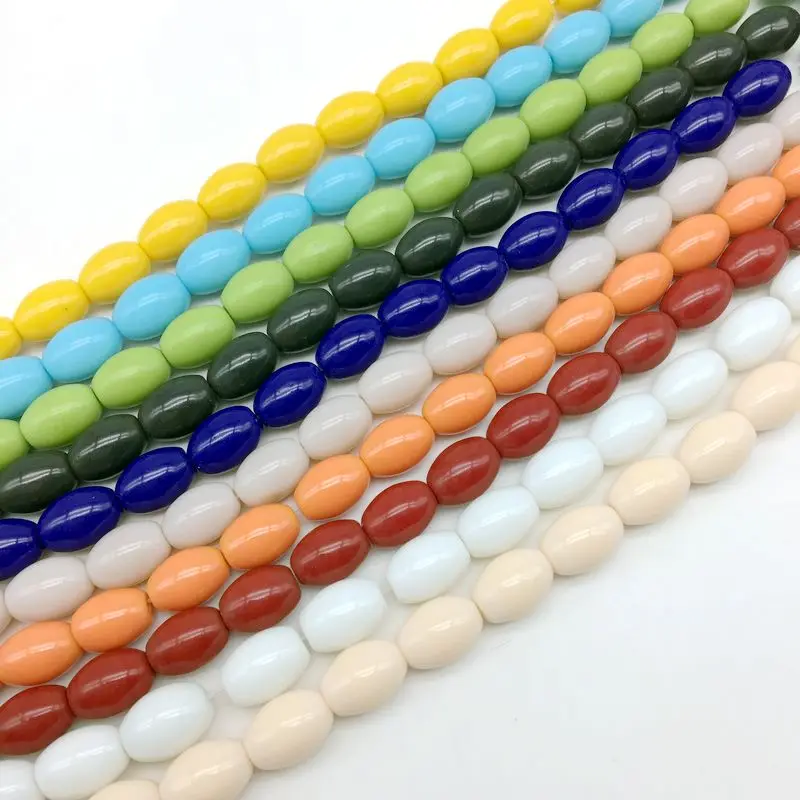 Прозрачные стеклянные бусины в форме яйца 8x10 мм|diy jewelry making|glass beadsbeads diy |