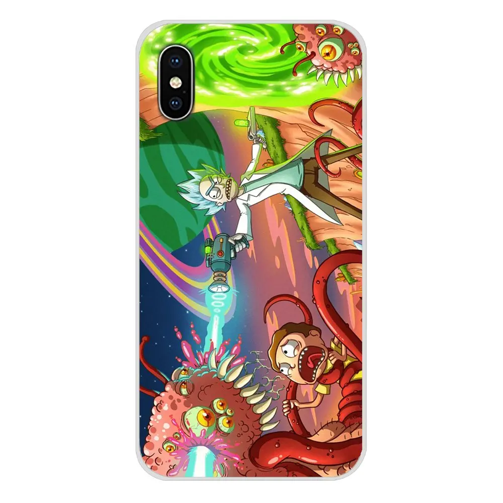 Аксессуары Чехлы для Apple iPhone X XR XS MAX 4 4S 5 5S 5C SE 6 6S 7 8 Plus ipod touch мультфильм Рик и Морти
