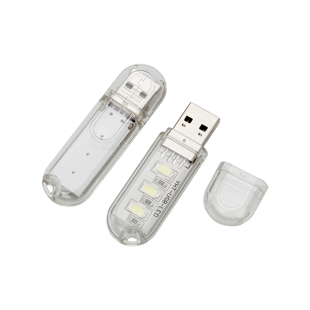 Новинка миниатюрный USB-светильник для чтения с 3 светодиодами и 8 ночной