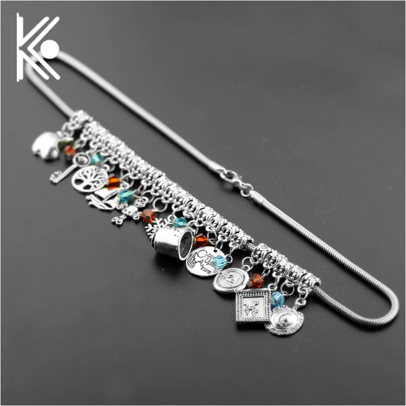 DIY Высокое качество Once upon a time женское колье белоснежное яблоко/Череп/корабль/стекло/ключ/дерево жизни сочетание ожерелья