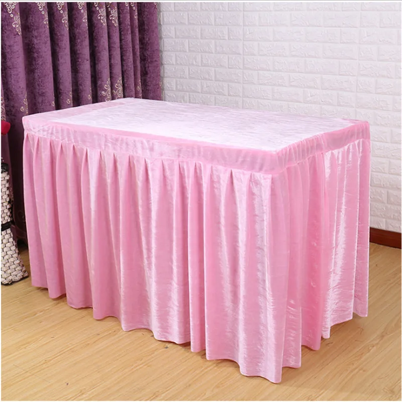 

Hot Sale !!! 5pcs Pink velvet table skirt for Conference Office Table skirting Free Shipping Marious many sizes