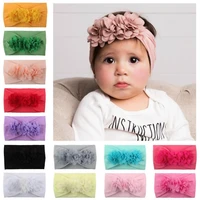 super stretchy knot nylon baby headbands for chiffon flower princess hair band for girls infant toddlers kids