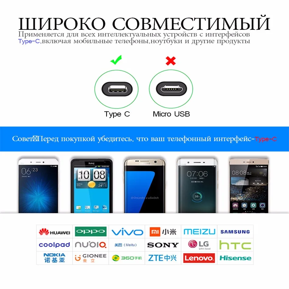 Тип usb C 2.4A быстрой зарядки смартфона Android синхронизации передачи данных Зарядное устройство нейлоновый шнур для samsung Galaxy S9 S8+ примечание 9 8