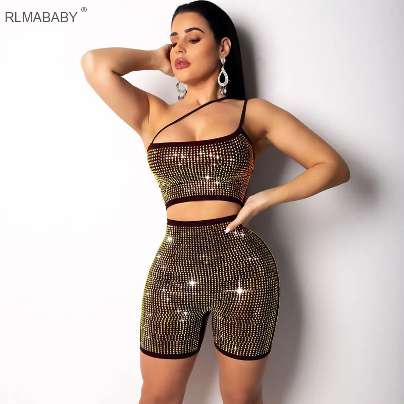 RLMABABY/женские комбинезоны с кристаллами и бриллиантами на талии Облегающий