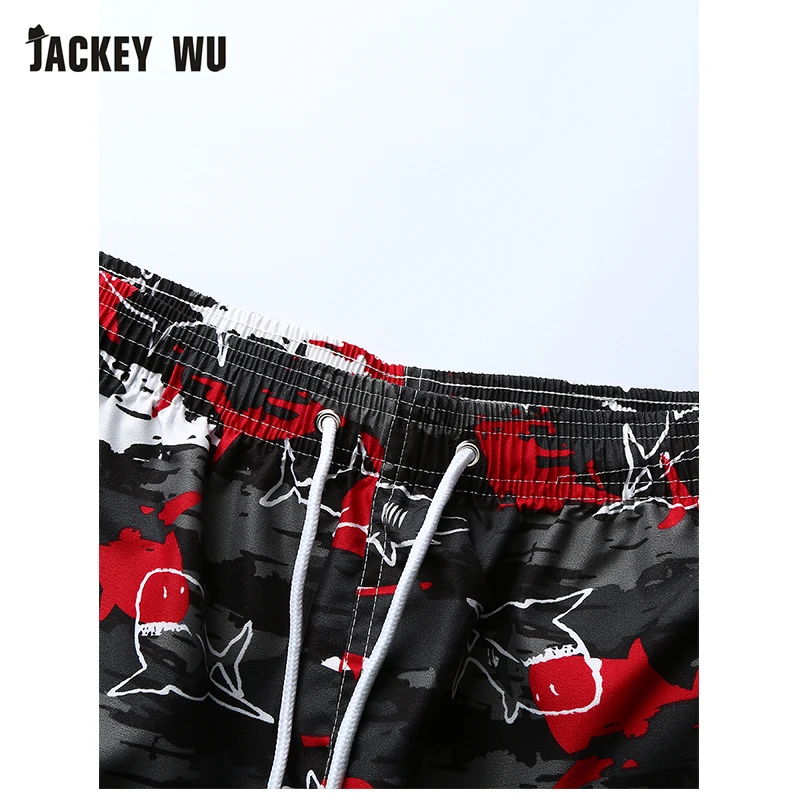 Бренд JACKEYWU пляжные шорты 2019 летние бермуды с принтом акулы повседневные