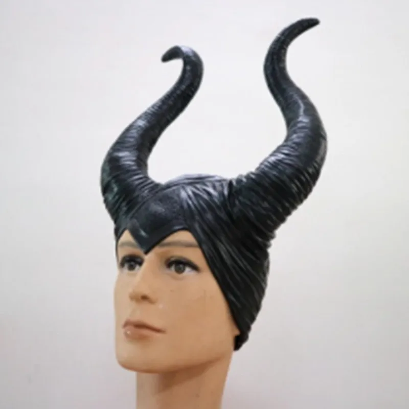 Maleficent рога косплей маска головные уборы Черная Королева шлем головной убор Хэллоуин маскарадные реквизиты для вечеринки