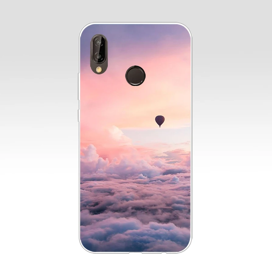 Мягкий силиконовый чехол из ТПУ для huawei p 20 lite pro y6 254 mate 10 2017 H с облаками на голубом