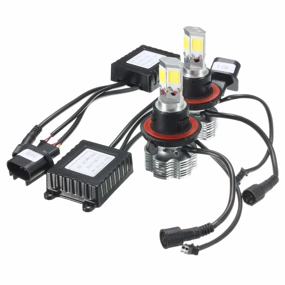 Пара 120W 12000lm COB светодиодный комплект автомобильных фар H13 9008 p26 4t Hi/low beams белый 6000K