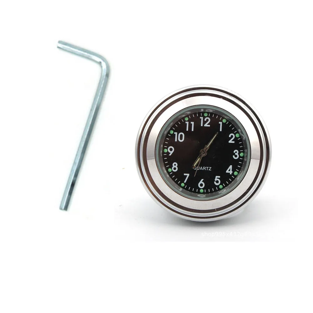 Clock-black Универсальный Водонепроницаемый 7/" руль мотоцикла 22-25 мм крепление температура термометр часы мото часы для Harley Мотоциклы аксессуары - Цвет: Clock-black