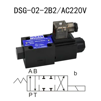 DSG-02-2B2-AC220V DSG-02 серия гидравлический электромагнитный двухсторонний направленный клапан одноголовый клапан 24VDC 220VAC распределительный клапан электромагнитный - Цвет: DSG-02-2B2-AC220V