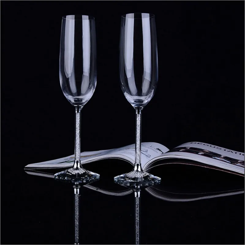 Свадебные бокалы для вина шампанского кристаллические 250 мл 2 шт. роскошные