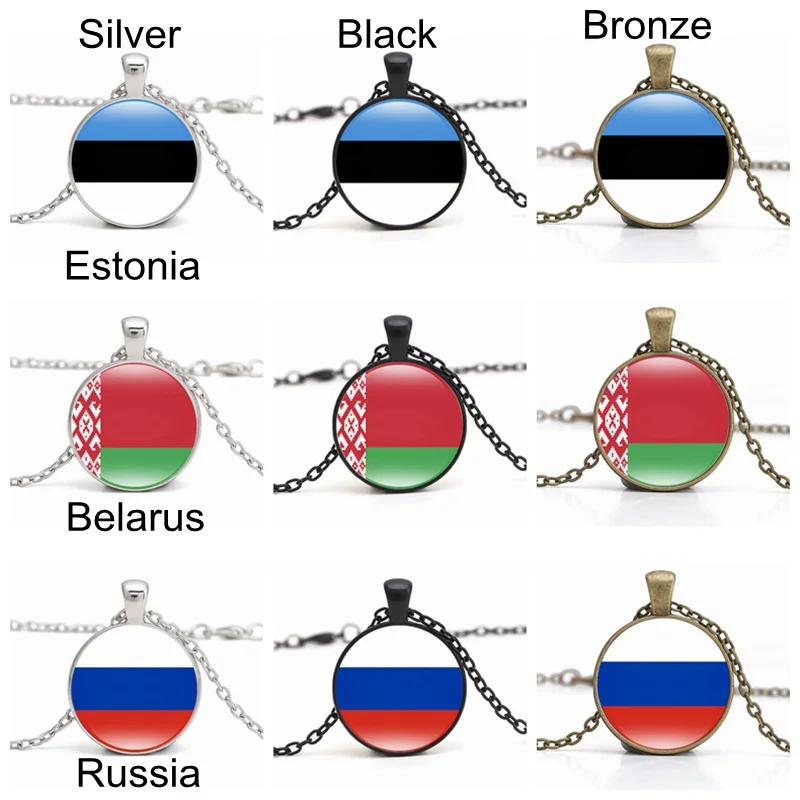 Canuomen российский кулон в форме флага ожерелье Восточная Европа страна Эстония