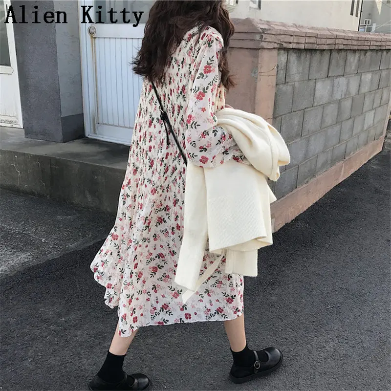 Женское винтажное плиссированное платье Alien Kitty элегантное свободное милое