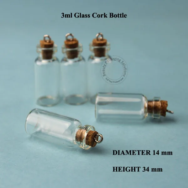 100 шт. продвижение 3 мл стеклянные бутылки с пробкой мини-проба флаконы маленькие