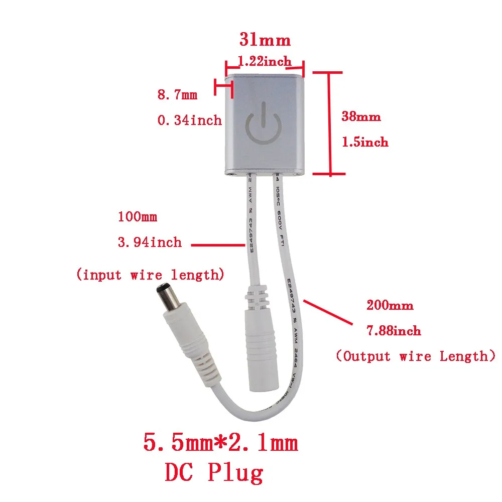 Светодиодный диммер DC12V 24V 3A iTouch x серебристо серый сенсорный выключатель
