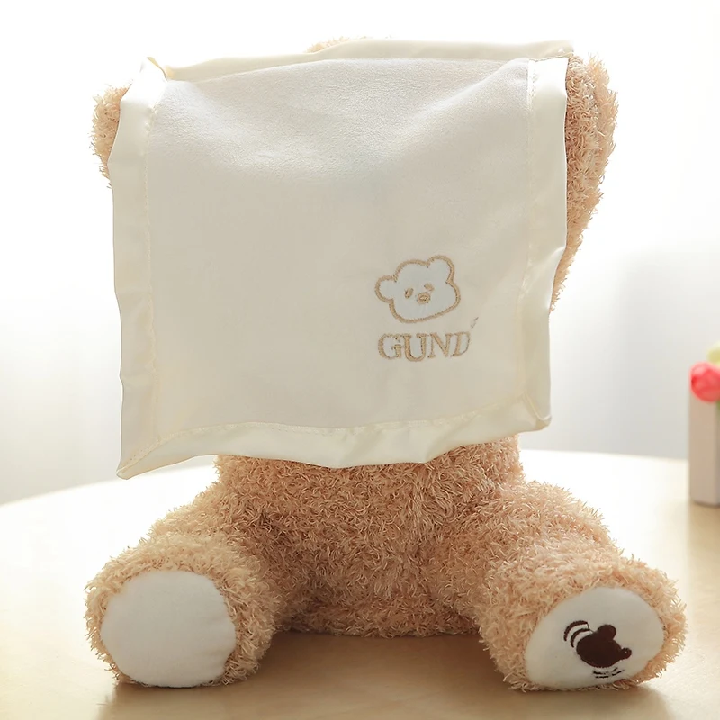 New Cute Plush Music Hide and Seek Cat Shy Bear Cartoon Animal Toys Children's Birthday Gift |