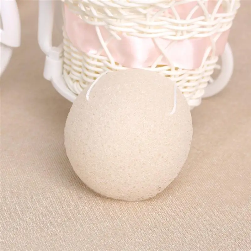 White Konjac Губка отшелушивающая губки для лица отлично подходит для чувствительной, жирной и акне кожи(бамбуковый уголь черный - Цвет: White