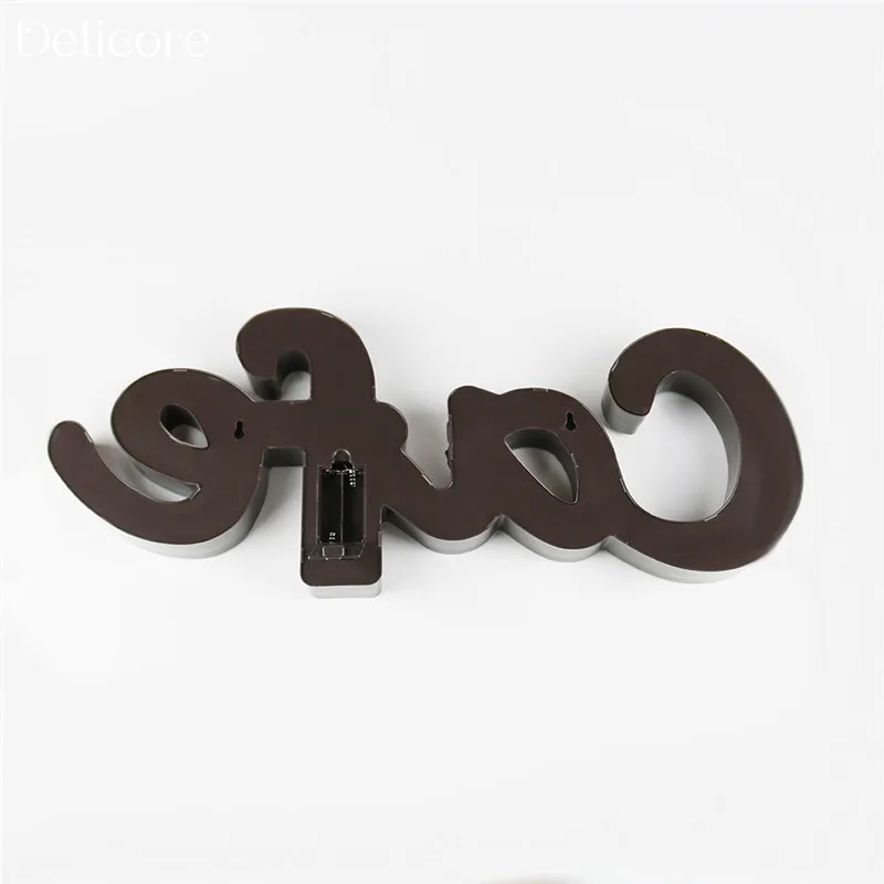 DELICORE Новый 19 светодиоды письмо Cafe ночник в форме Батарея теплый белый свет