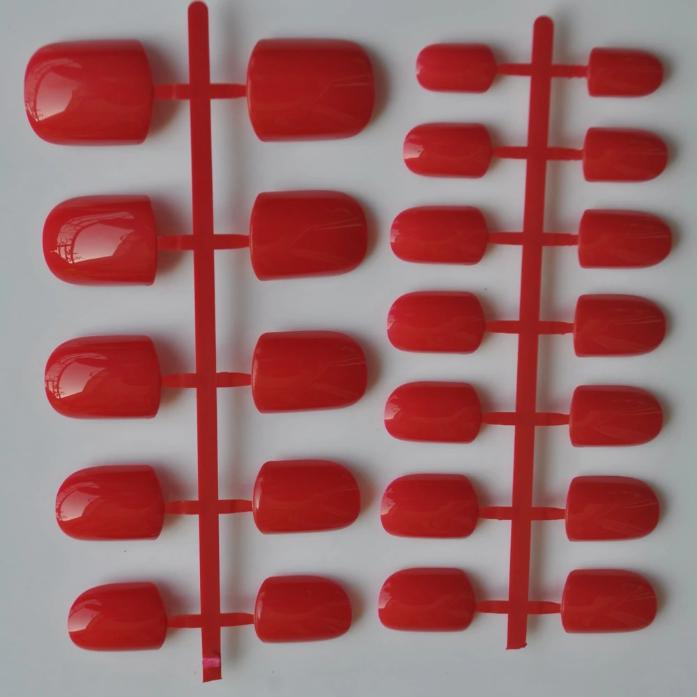 24 шт./набор высокое качество сексуальные красные накладные ногти короткие