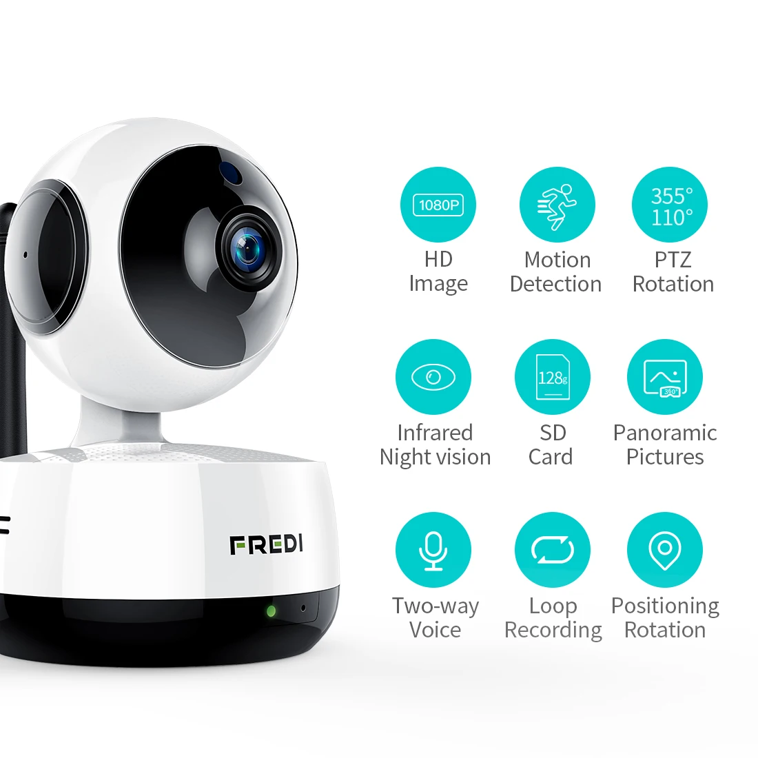 FREDI домашняя ip-камера безопасности 1080P 2.0MP Беспроводная умная WiFi камера Детский