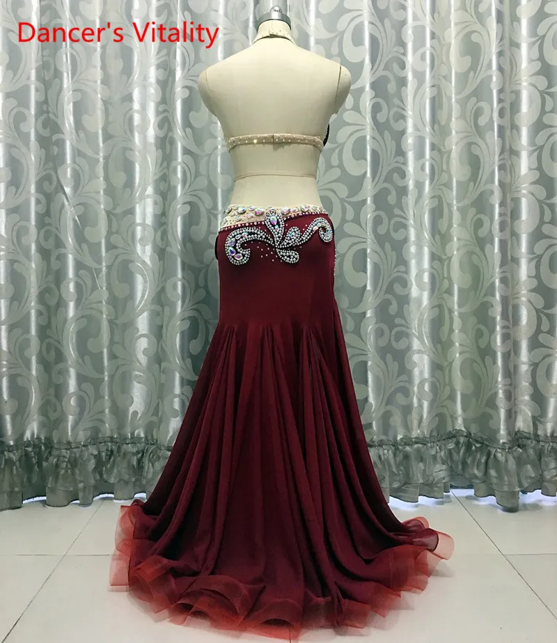

Dancer's Vitality Belly Dance Costumes Diamond Embroidery Harness Left Open Skirt Bellydance Set For Oriental Dance Costumes