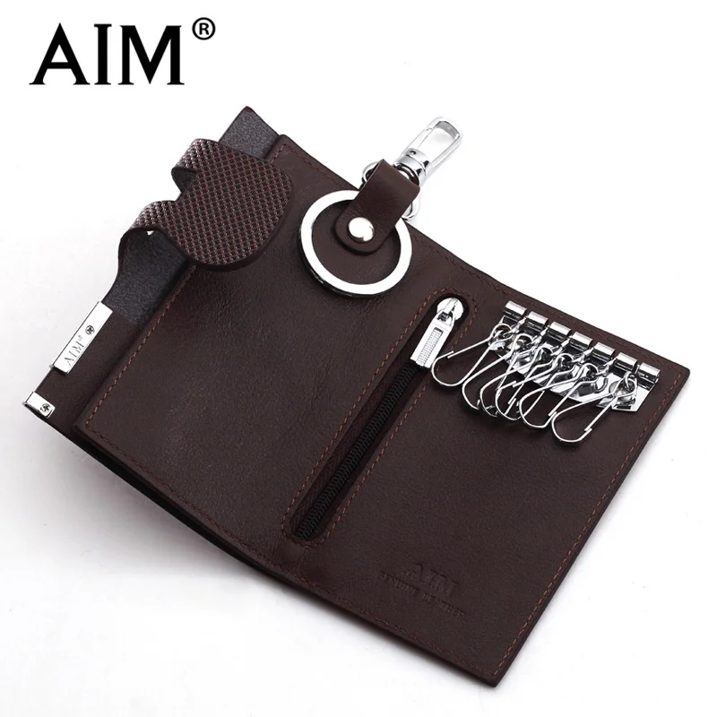 Цель Бизнес Разделение кожаный бумажник ключа Для женщин брелок Чехлы для