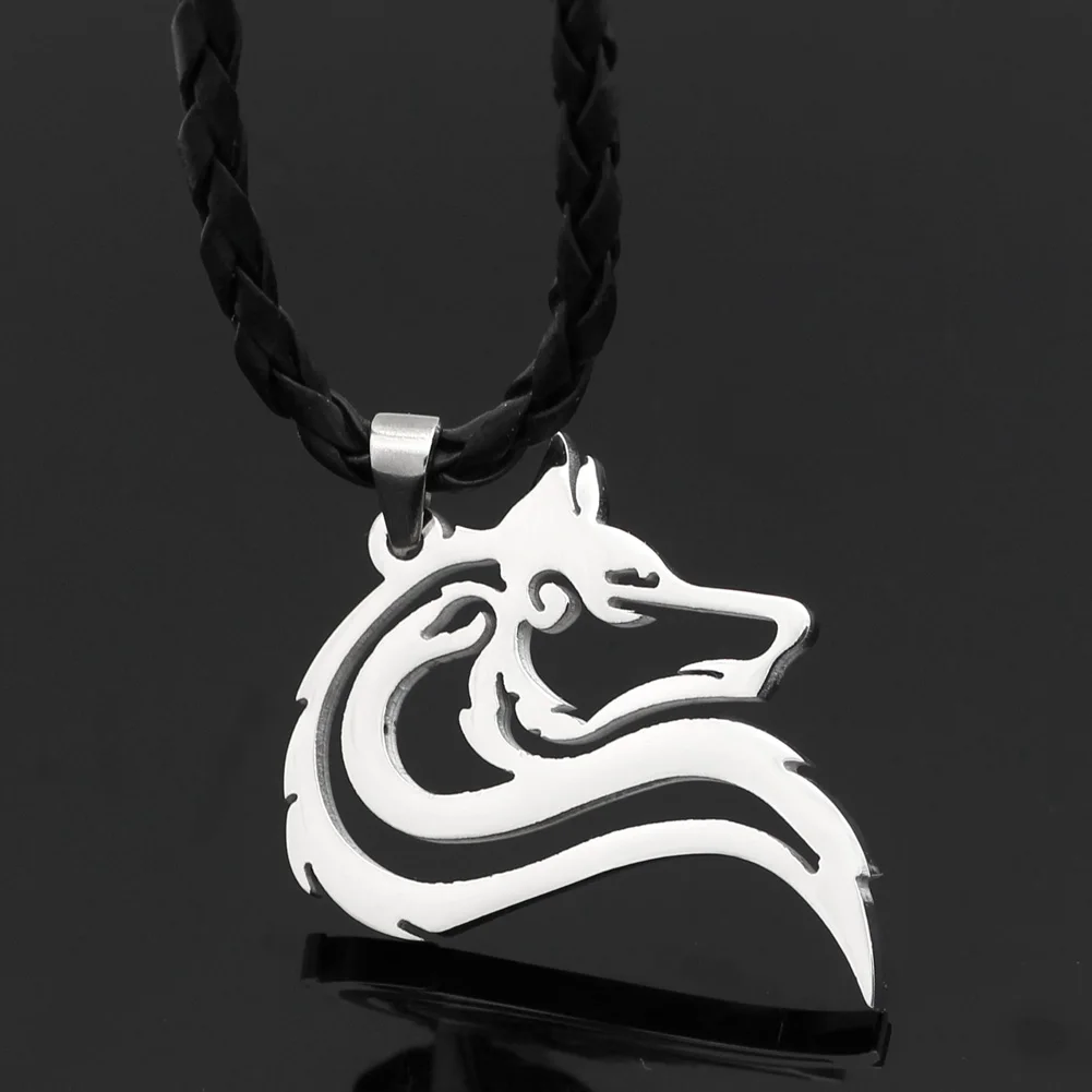 Мужское ожерелье из нержавеющей стали 316L норвежский викинг oidn's wolf head celt amulet |