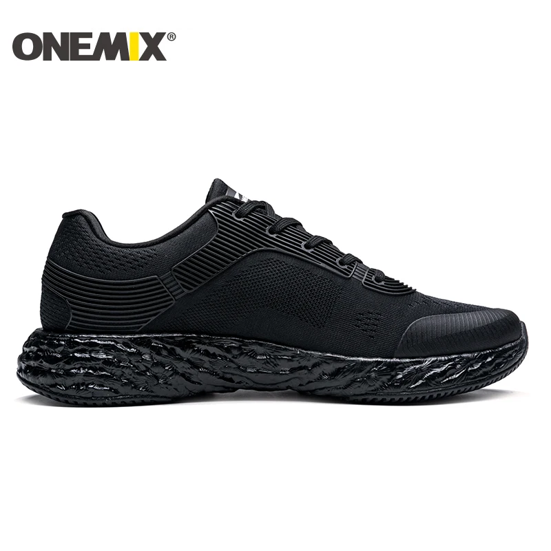 ONEMIX Black men's top outdoor sports shoes soft lightweight men sneakers  Trainers Prevent Sideslip Nice Running Shoes