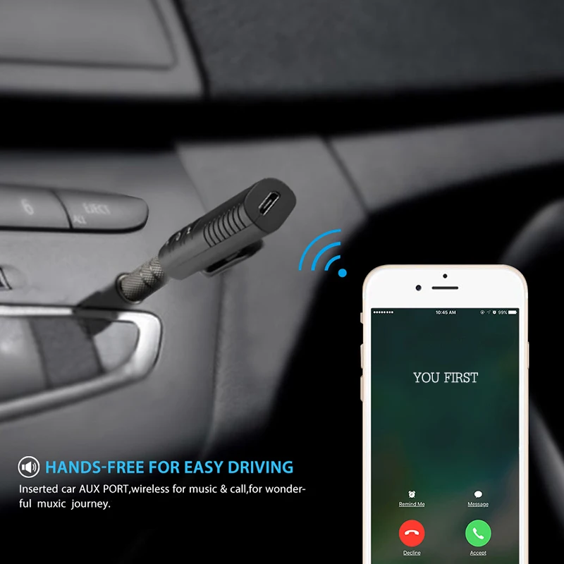 Вы первый беспроводной Bluetooth приемник 3,5 мм разъем аудио Музыка Bluetooth аудио приемник адаптер с микрофоном Adaptador Bluetooth Usb