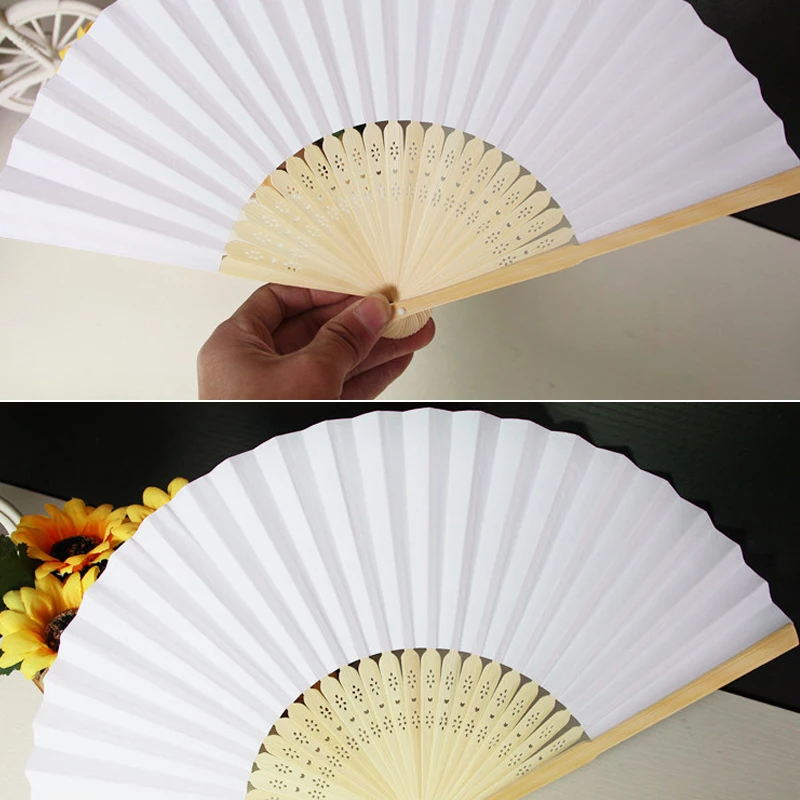 21 см складной бумажный веер китайский стиль пустая бумага складывающаяся сделай
