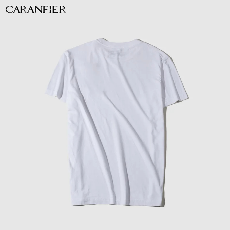 CARANFIER Мужская футболка новые летние рубашки модный дизайн короткий рукав